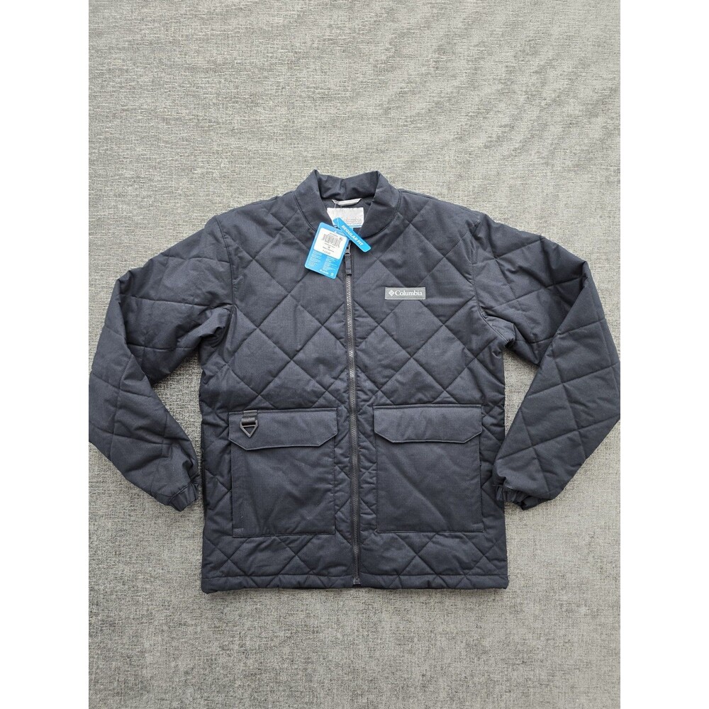 Columbia Rad Padded Jacket Men's Size M Black Full Zip Quilted Zip Pockets Warm